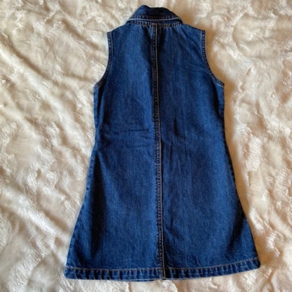 2/$55 Gap Blue Denim Sleeveless Dress Girl's Size 4 - Picture 9 of 12